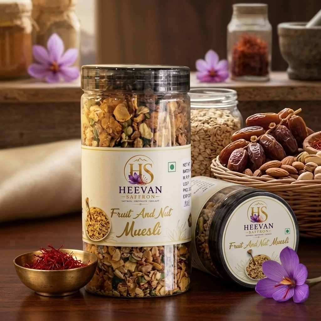 Premium Kashmiri Muesli – Hearty Oat, Nut & Dry Fruit Breakfast Blend | No Added Sugar